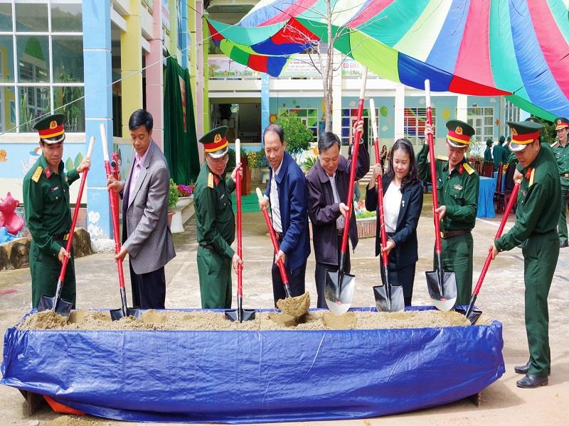 Khởi công công trình sinh hoạt văn hóa, thể thao cho các cháu học sinh Trường Mầm non Long Lanh