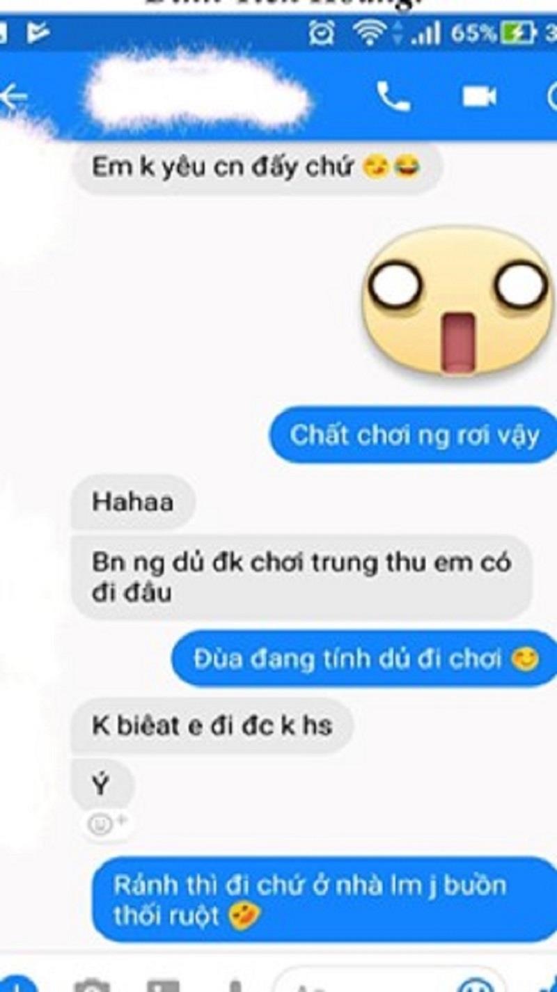 Đoạn tin nhắn trên mạng xã hội của một học sinh THPT. Ảnh: MH.