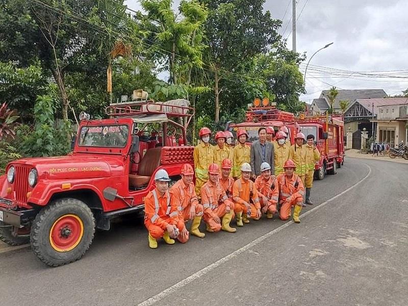 Đội PCCC&CHCN thị trấn Lạc Dương - các thành viên tham gia Đội đều trên tinh thần tự nguyện