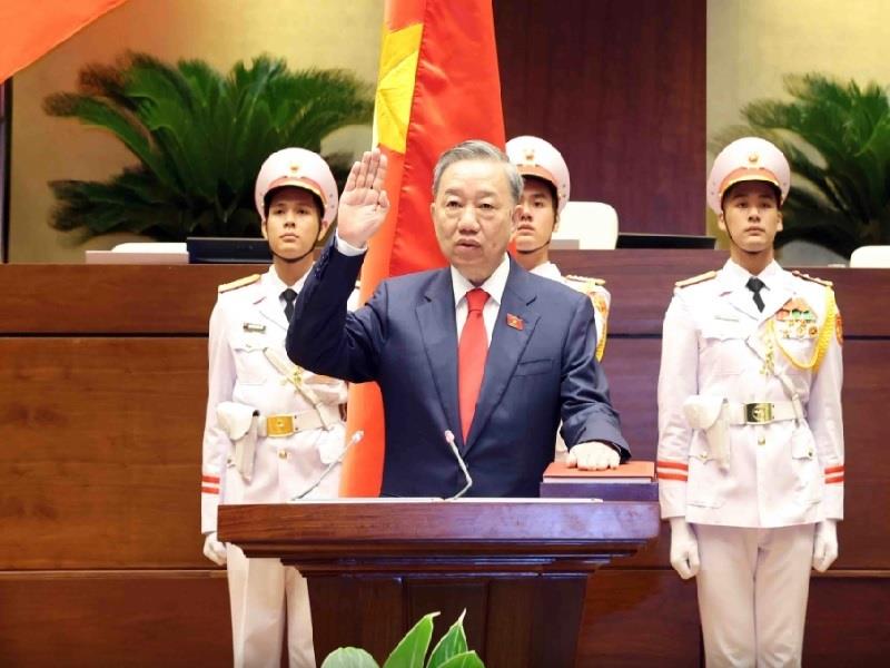 Tân Chủ tịch nước Tô Lâm tuyên thệ nhậm chức - Ảnh: GIA HÂN