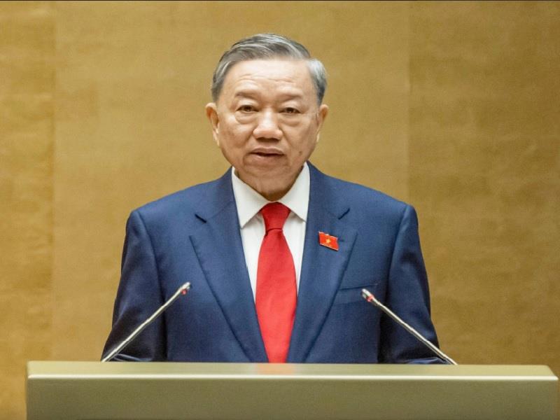 Tân Chủ tịch nước Tô Lâm phát biểu nhậm chức - Ảnh: GIA HÂN