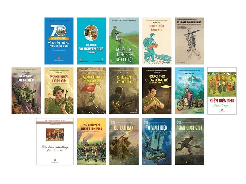 Giới thiệu 17 ấn phẩm đặc sắc kỷ niệm 70 năm chiến thắng Điện Biên Phủ. (Ảnh: Nhà xuất bản Kim Đồng)