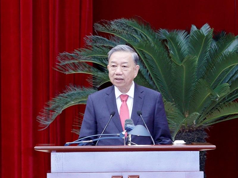 Tổng Bí thư Tô Lâm phát biểu chỉ đạo tại Hội nghị.
