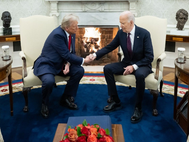 Tổng thống Mỹ Joe Biden đã có cuộc gặp với Tổng thống đắc cử Donald Trump tại Nhà Trắng ngày 13/11. (Ảnh: AFP)