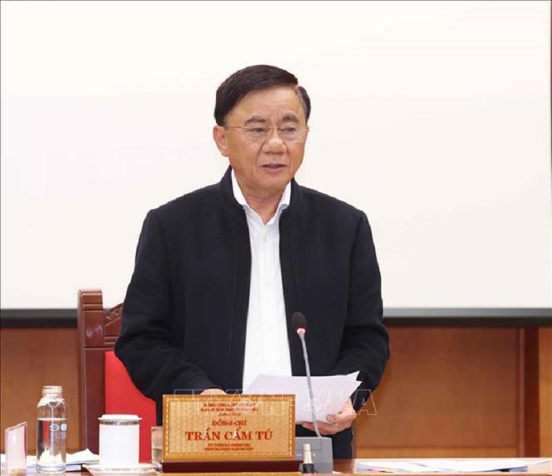 Đồng chí Trần Cẩm Tú, Uỷ viên Bộ Chính trị, Thường trực Ban Bí thư, Trưởng Ban Chỉ đạo chủ trì Phiên họp thứ hai Ban chỉ đạo Chuyển đổi số các cơ quan đảng. Ảnh: Phương Hoa/TTXVN