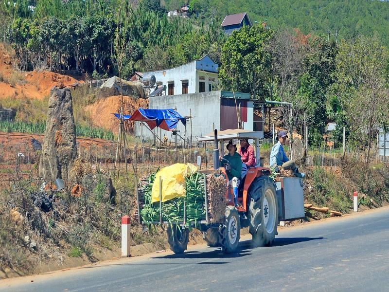 Xe công nông lưu thông trên Quốc lộ 20