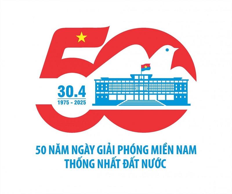 Logo tuyên truyền kỷ niệm 50 năm Ngày Giải phóng miền Nam thống nhất đất nước (30/4/1975 - 30/4/2025)