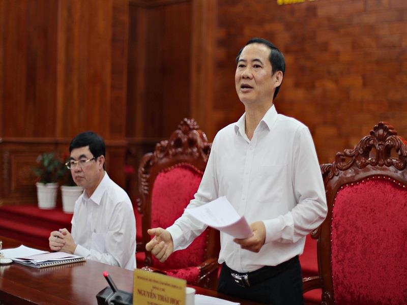 Đồng chí Nguyễn Thái Học - Quyền Bí thư Tỉnh uỷ Lâm Đồng phát biểu chỉ đạo tại buổi làm việc