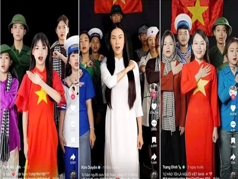 Hòa chung không khí cả nước chào mừng 79 năm Cách mạng Tháng Tám và Quốc khánh 2/9, trào lưu Tôi yêu Tổ quốc tôi được giới trẻ sôi nổi hưởng ứng. (Ảnh: nhandan.vn)