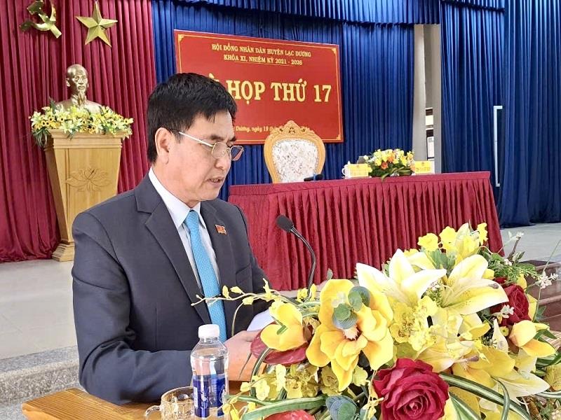 Đồng chí Đỗ Khắc Lợi – Phó Chủ tịch HĐND huyện phát biểu khai mạc kỳ họp