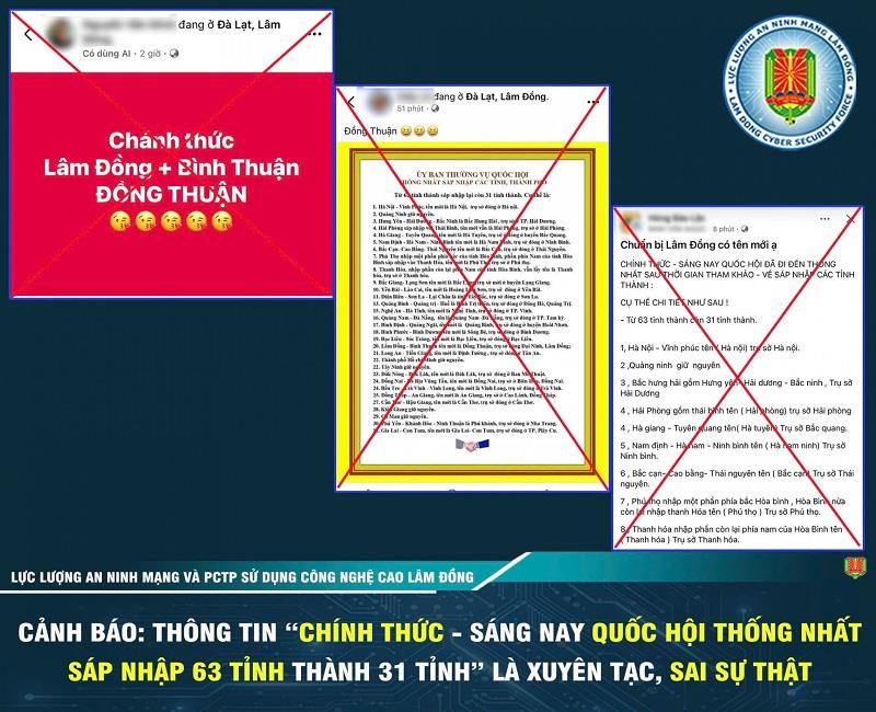 Công an Lâm Đồng cảnh báo thông tin lan truyền không đúng sự thật