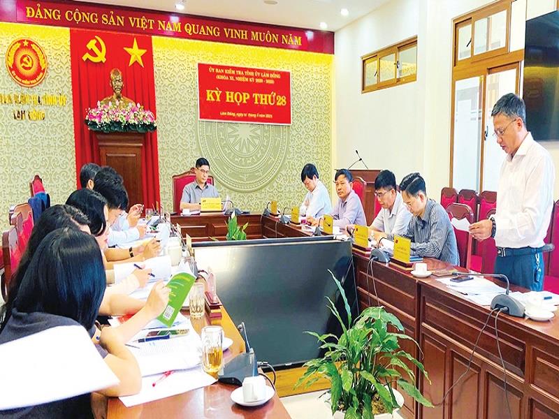 Quang cảnh Kỳ họp thứ 28 của Ủy ban Kiểm tra Tỉnh ủy Lâm Đồng