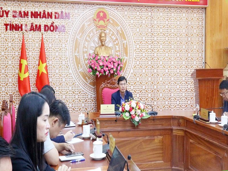Phó Chủ tịch UBND tỉnh Lâm Đồng Đinh Văn Tuấn chủ trì tại điểm cầu Lâm Đồng