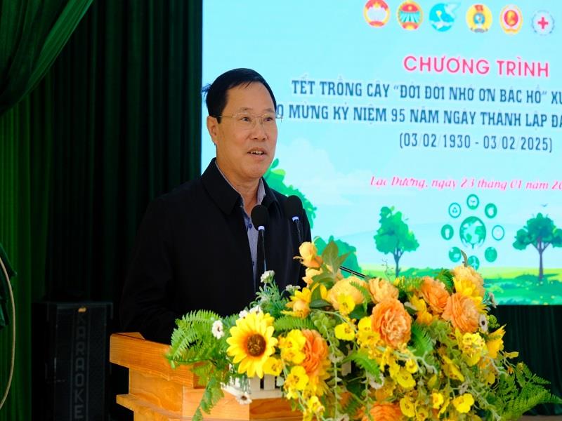 Đồng chí Phạm Triều - Chủ tịch Ủy ban MTTQ Việt Nam tỉnh Lâm Đồng phát biểu tại chương trình
