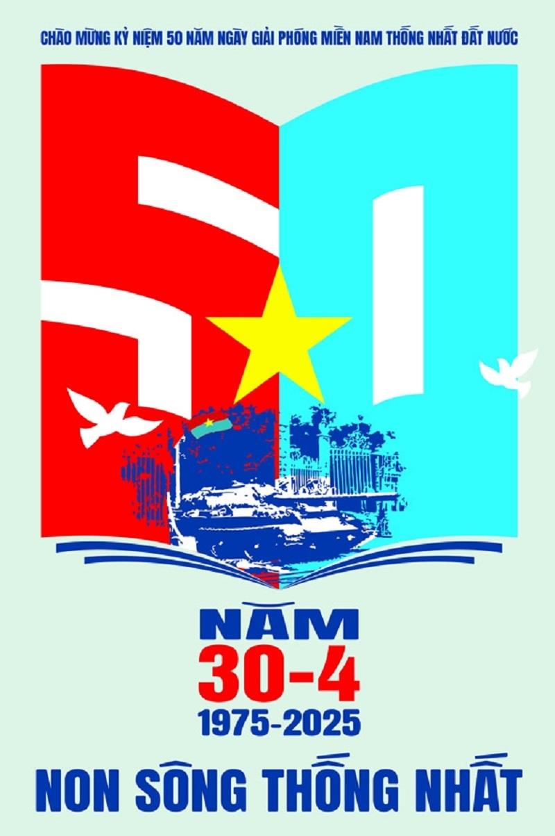 Logo tuyên truyền kỷ niệm 50 năm Ngày Giải phóng miền Nam thống nhất đất nước (30/4/1975 - 30/4/2025)