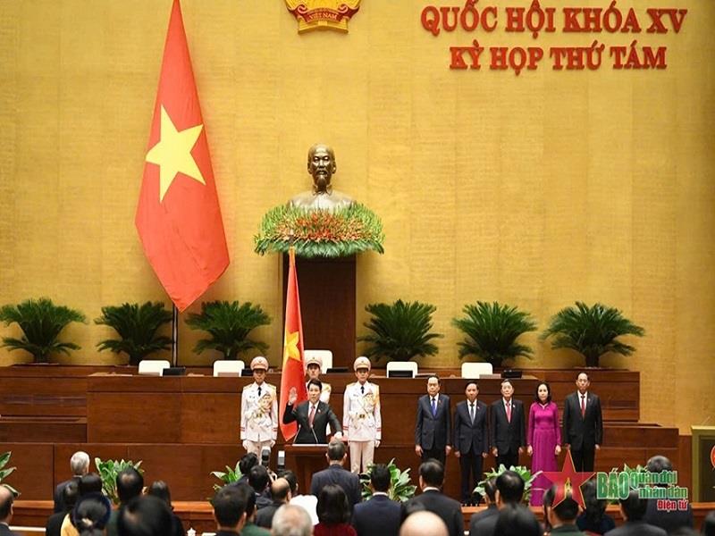 Chủ tịch nước Lương Cường tuyên thệ trước Quốc hội và đồng bào cử tri cả nước.