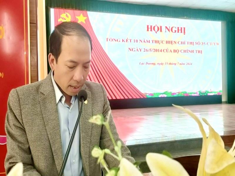 Bí thư Huyện ủy, Chủ tịch HĐND huyện Lạc Dương Sử Thanh Hoài kết luận hội nghị