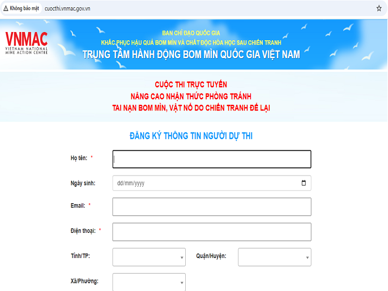 Giao diện Cuộc thi trực tuyến