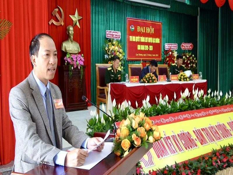 Bí thư Huyện ủy, Chủ tịch HĐND huyện Lạc Dương Sử Thanh Hoài phát biểu chỉ đạo tại Đại hội