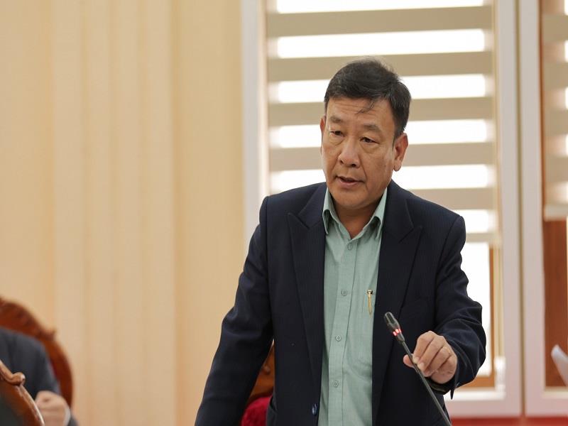 Đồng chí Bùi Thắng - Phó Bí thư Tỉnh uỷ phát biểu tại Hội nghị