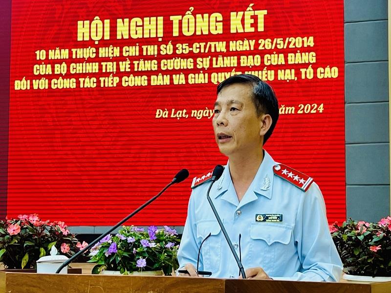 Chánh Thanh tra tỉnh Ngô Kiểm báo cáo kết quả và nguyên nhân của hạn chế trong tiếp dân, giải quyết đơn thư KNTC
