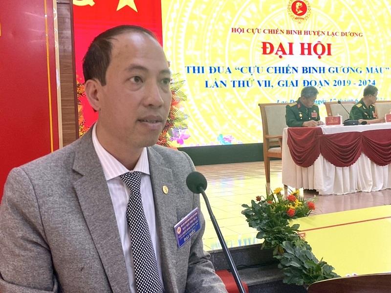 Đồng chí Sử Thanh Hoài - Bí thư Huyện ủy, Chủ tịch HĐND huyện Lạc Dương phát biểu chỉ đạo tại Đại hội