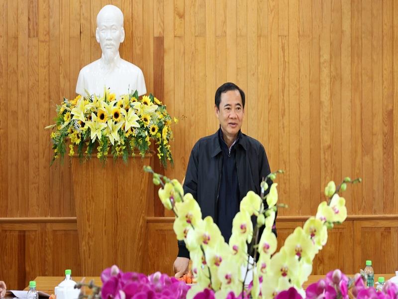 Quyền Bí thư Tỉnh ủy Nguyễn Thái Học kết luận buổi làm việc