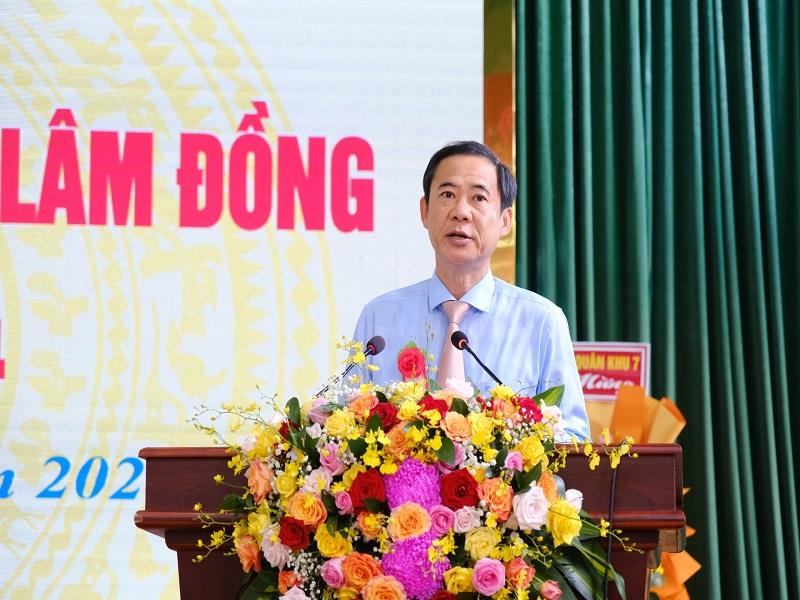 Quyền Bí thư Tỉnh ủy Lâm Đồng Nguyễn Thái Học phát biểu chỉ đạo tại Đại hội