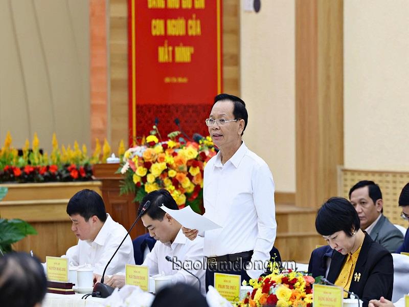 Đồng chí Ngô Thanh Danh - Bí thư Tỉnh uỷ tỉnh Đắk Nông phát biểu tại buổi làm việc