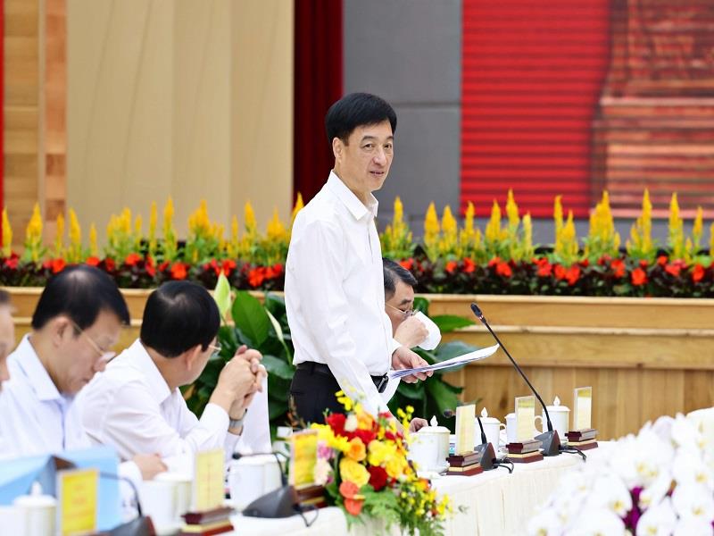 Đồng chí Nguyễn Duy Ngọc - Uỷ viên Bộ Chính trị, Bí thư Trung ương Đảng, Chủ nhiệm Uỷ Ban kiểm tra Trung ương phát biểu tại buổi làm việc