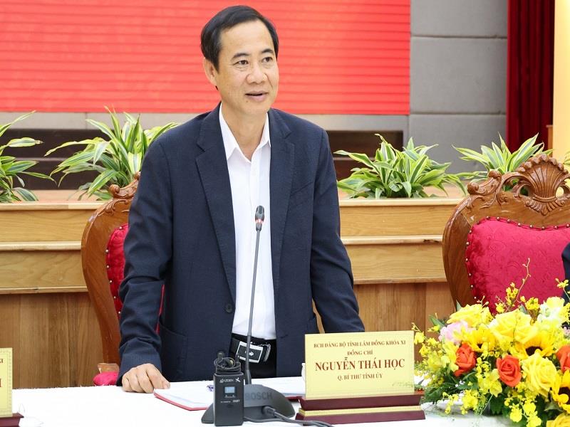 Đồng chí Nguyễn Thái Học - Quyền Bí thư Tỉnh ủy phát biểu kết luận Hội nghị