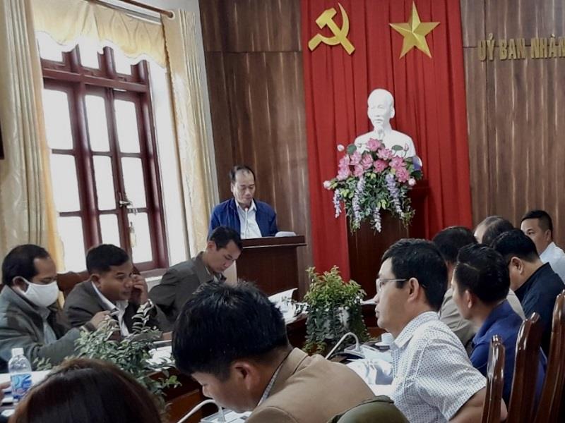 Trưởng Ban chỉ đạo Tổng điều tra kinh tế năm 2021 huyện Lạc Dương phát biểu khai mạc hội nghị