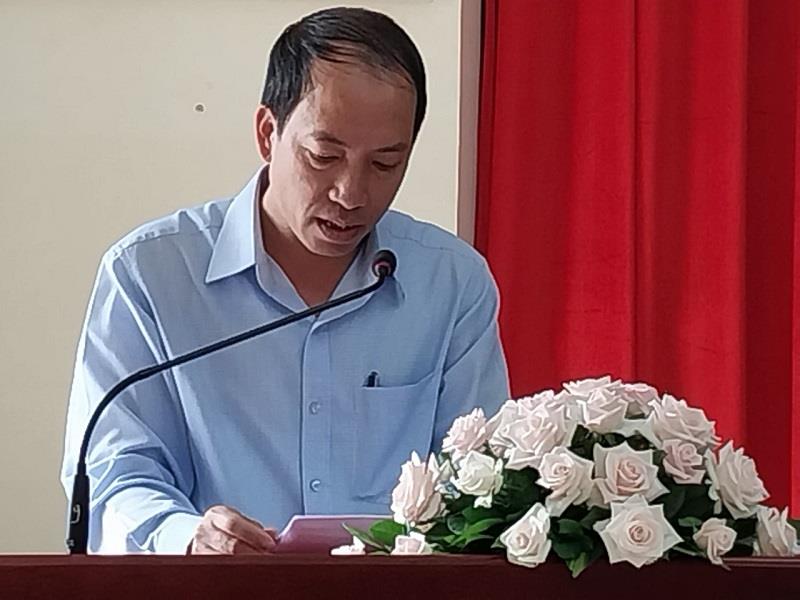 Bí thư Huyện ủy, Chủ tịch HĐND huyện Sử Thanh Hoài phát biểu chỉ đạo tại hội nghị