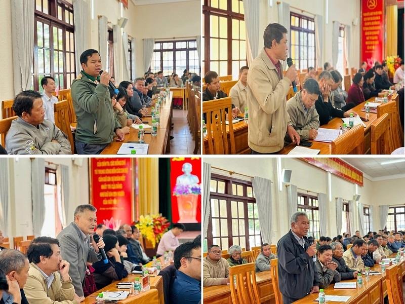 Đại biểu các tầng lớp Nhân dân và Bí thư Chi bộ các thôn, tổ dân phố nêu ý kiến tại hội nghị