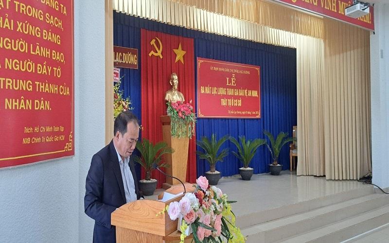 Đồng chí Lê Chí Quang Minh - Phó chủ tịch UBND huyện phát biểu chỉ đạo tại lễ ra mắt
