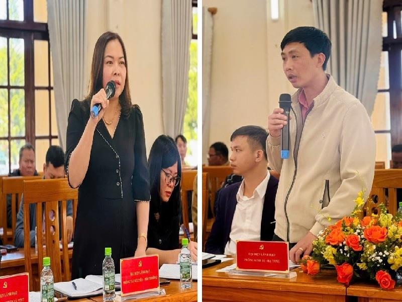 Đại diện lãnh đạo các phòng, ban trả lời, giải đáp ý kiến của đại biểu các tầng lớp Nhân dân