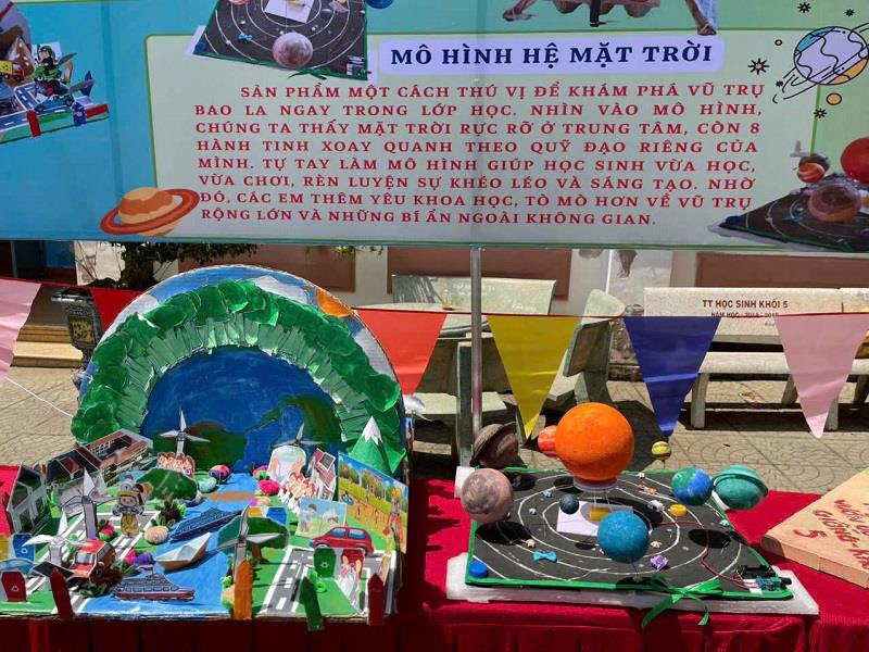 Mô hình hệ năng lượng mặt trời của Trường Tiểu học Đưng K’Nớ