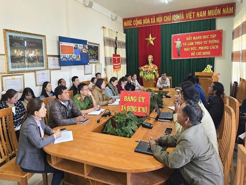 Hội nghị được tổ chức trực tuyến đến điểm cầu các xã