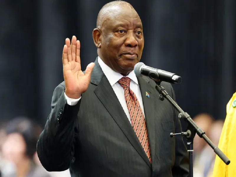 Tổng thống Nam Phi Cyril Ramaphosa công bố chính phủ mới. (Ảnh: AFP)