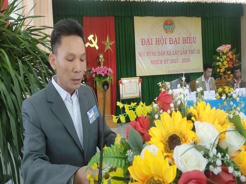 Đồng chí Nguyễn Hồng Thủy - HUV, Chủ tịch Hội Nông dân huyện phát biểu chỉ đạo tại Đại hội