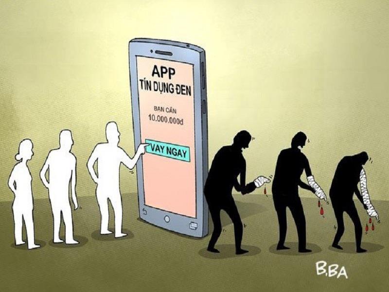 Lỡ “đụng” vào các app vay tiền nhanh là người dùng đã rơi vào vòng xoáy “tín dụng đen”. (Ảnh minh họa)