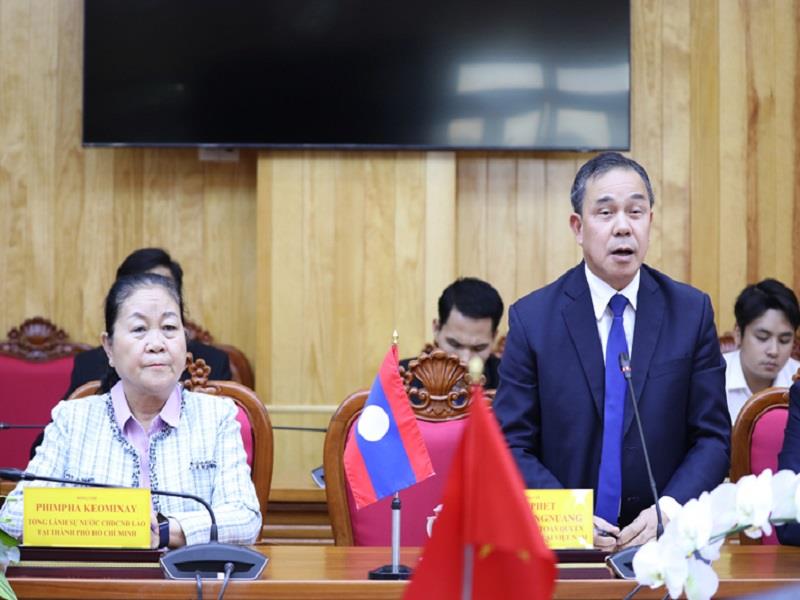 Đại sứ đặc mệnh toàn quyền nước Cộng hòa Dân chủ Nhân dân Lào tại Việt Nam phát biểu