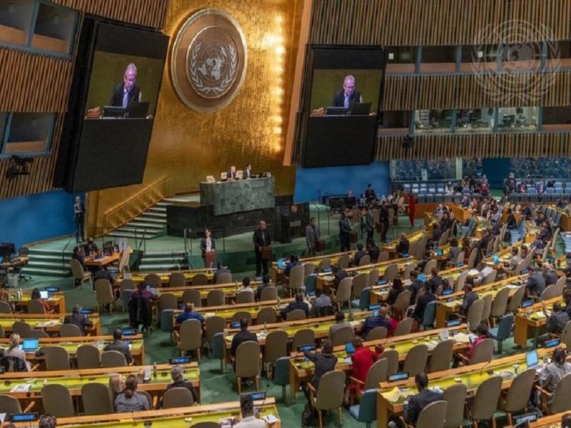 Cuộc họp toàn thể lần thứ 17 của Đại hội đồng LHQ được tổ chức để bầu 14 thành viên của Hội đồng Nhân quyền nhiệm kỳ 2023-2025. Ảnh: UN