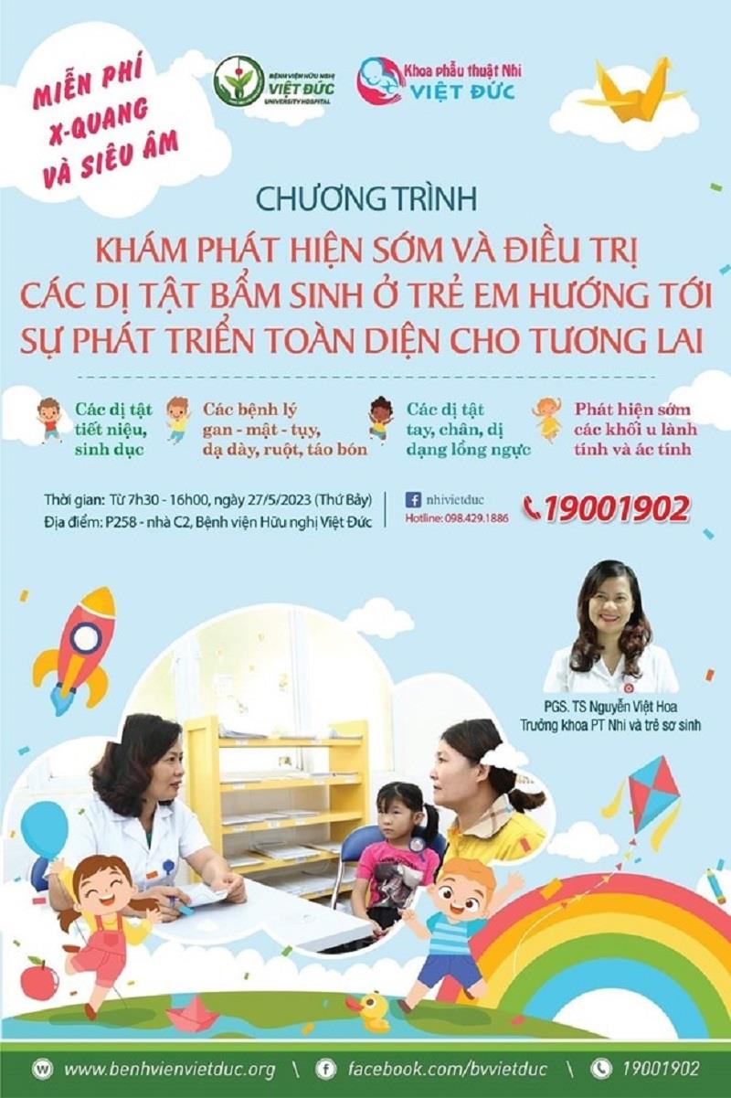 Vào ngày 27/5, Bệnh viện Hữu nghị Việt Đức sẽ khám, tư vấn miễn phí các bệnh lý thường gặp ở trẻ em. (Ảnh: TL)