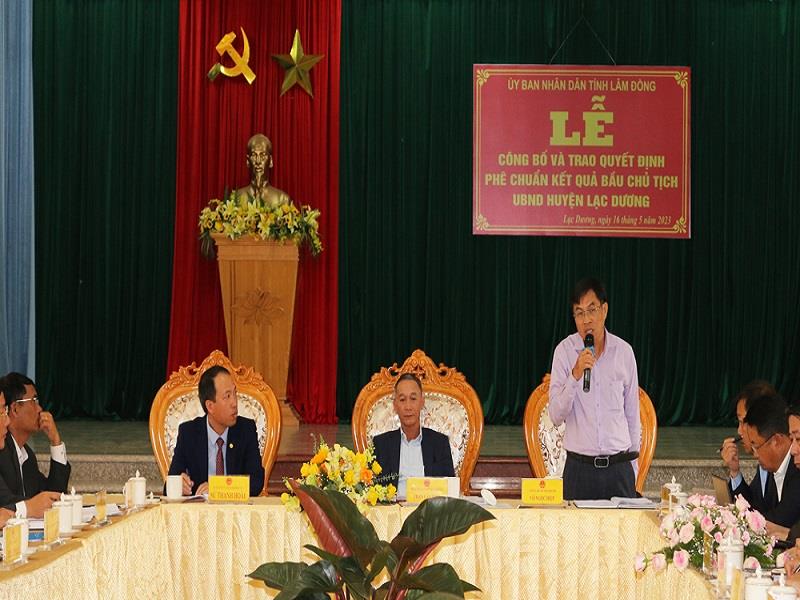Phó Chủ tịch UBND tỉnh Lâm Đồng Võ Ngọc Hiệp phát biểu tại buổi làm việc