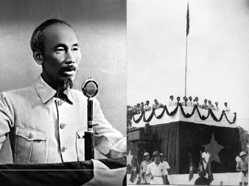 Chủ tịch Hồ Chí Minh đọc bản ”Tuyên ngôn Độc lập” ngày 02/9/1945. (Ảnh: Tư liệu)