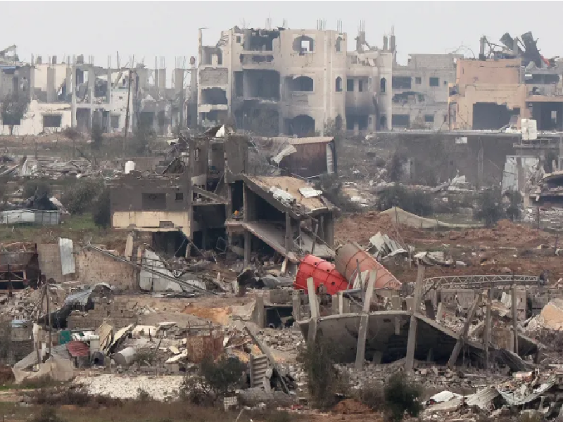 Khung cảnh tan hoang ở Gaza sau các vụ tấn công của Israel. (Ảnh: AFP)