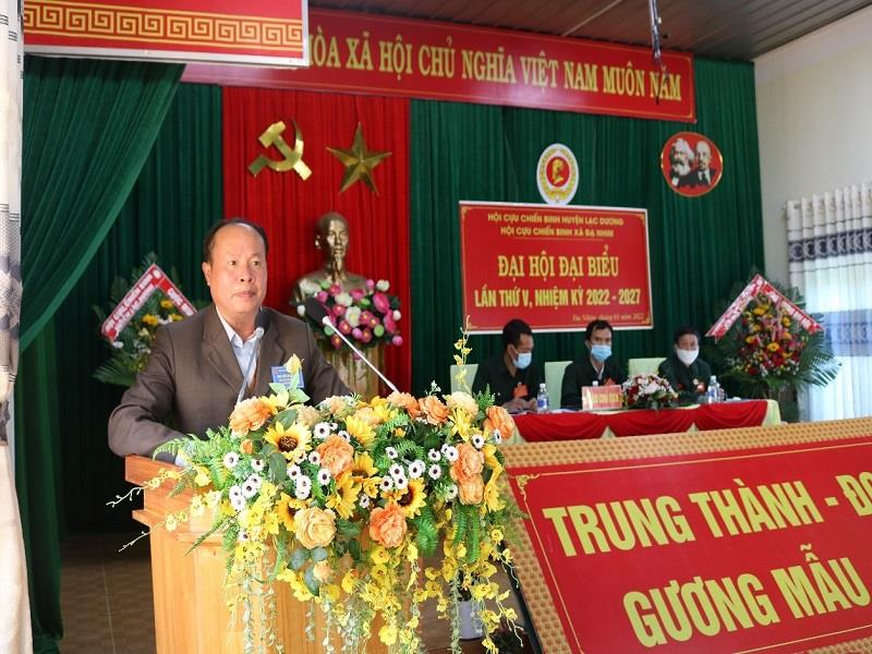 Đồng chí Trịnh Xuân Tự -  Bí thư Đảng ủy, Chủ tịch HĐND xã Đạ Nhim phát biểu chỉ đạo tại Đại hội