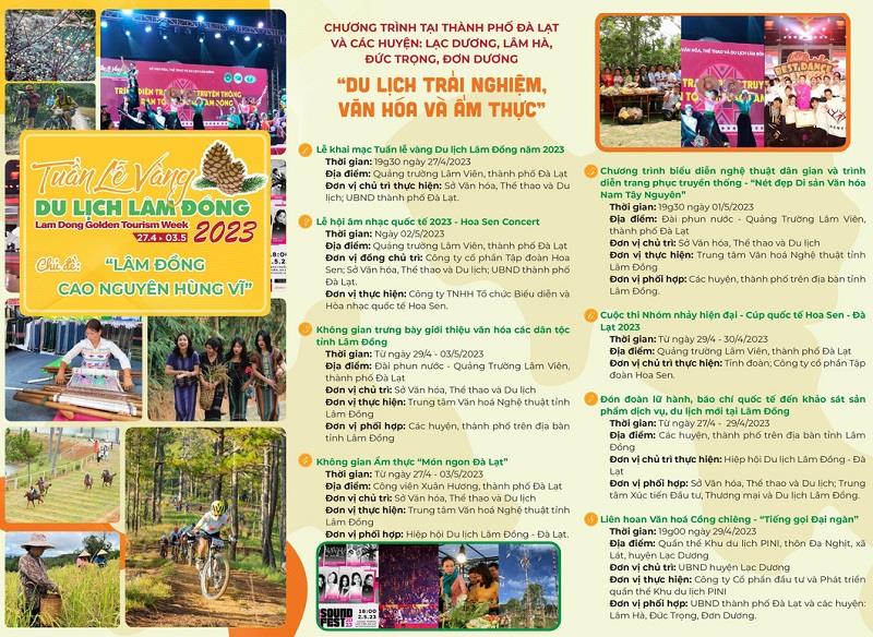 Đa dạng các hoạt động du lịch, ẩm thực, văn hóa tại Tuần lễ vàng du lịch Lâm Đồng 2023 - Ảnh: BTC