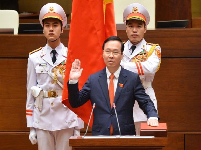 Chủ tịch nước Võ Văn Thưởng tuyên thệ nhậm chức (Ảnh: Phạm Thắng)